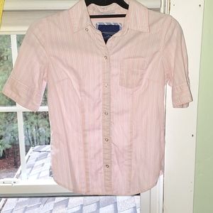 American Eagle light weight pink button down